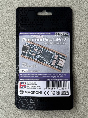 Pimoroni pico lipo - lipo, 2,